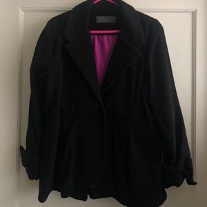 Terry Macey handmade black wool & silk coat